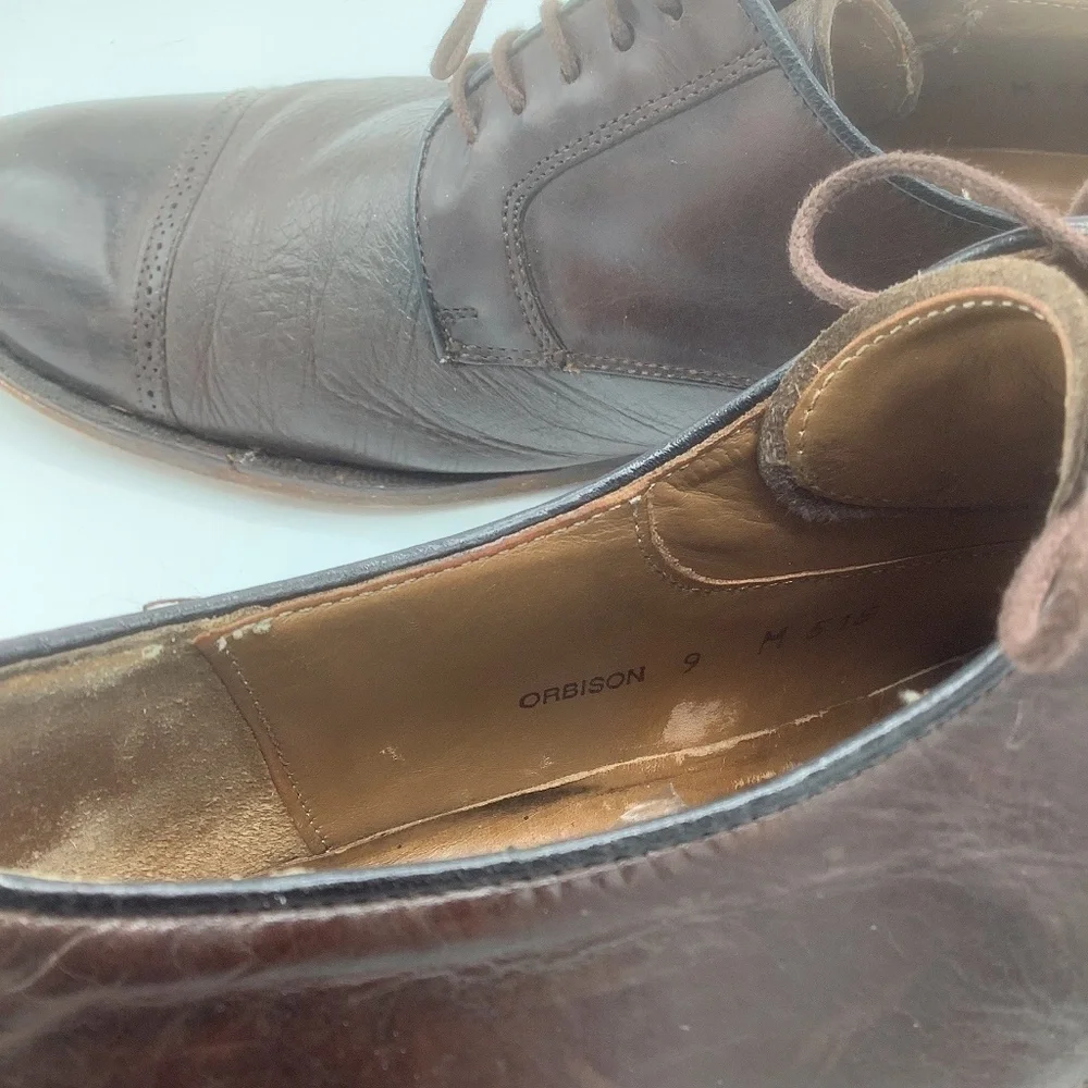 Mezlan Mens Leather‎ Brogue Cap Toe Oxfords Shoe Orbison Espresso Brown S…